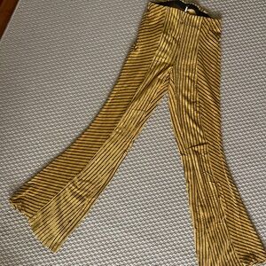 Free people Striped Gold Flared Pants